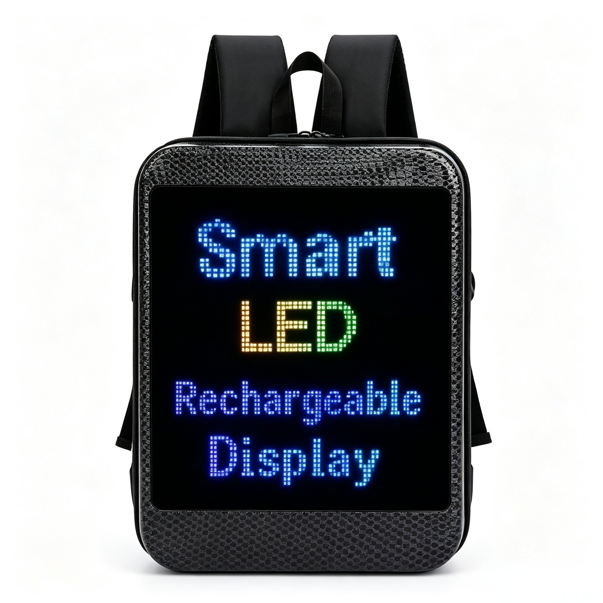 Smart LED Backpack | Customizable Rechargeable LED Display Backpack, Waterproof Hard Shell Backpack for Commute, Party, Night Events