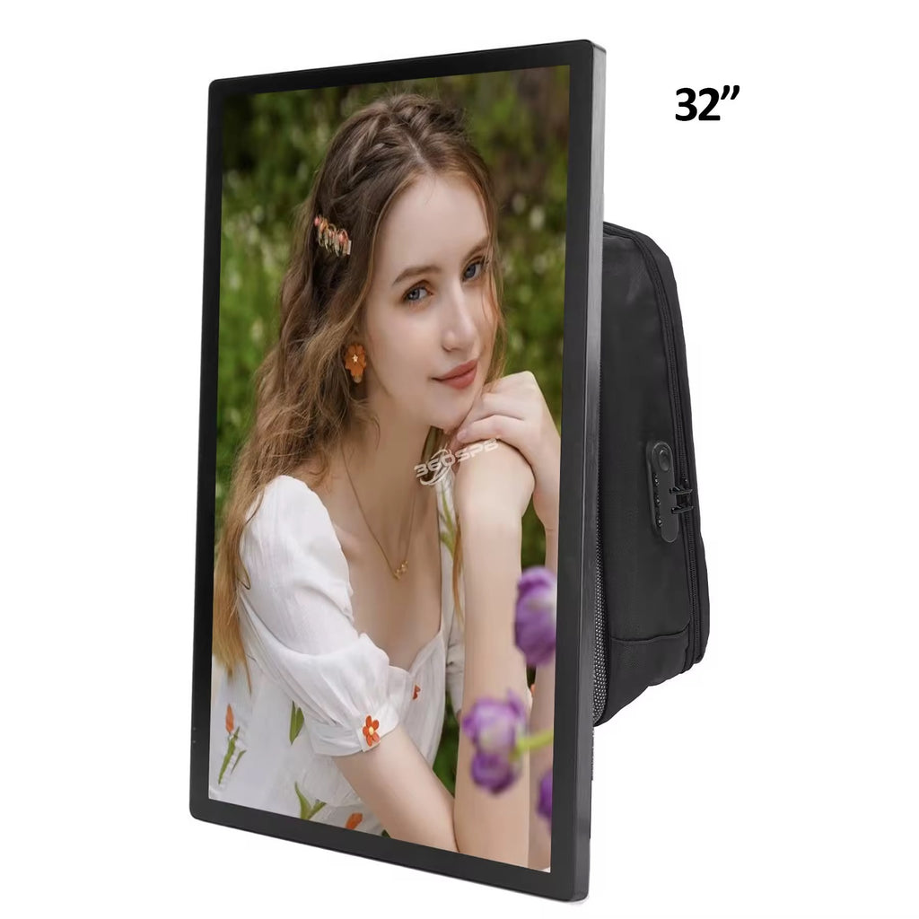 32" Large LCD Display Backpack | Programmable Walking Billboard Bag for Wholesale price, customization & agency requirements: please inquire via private contact.