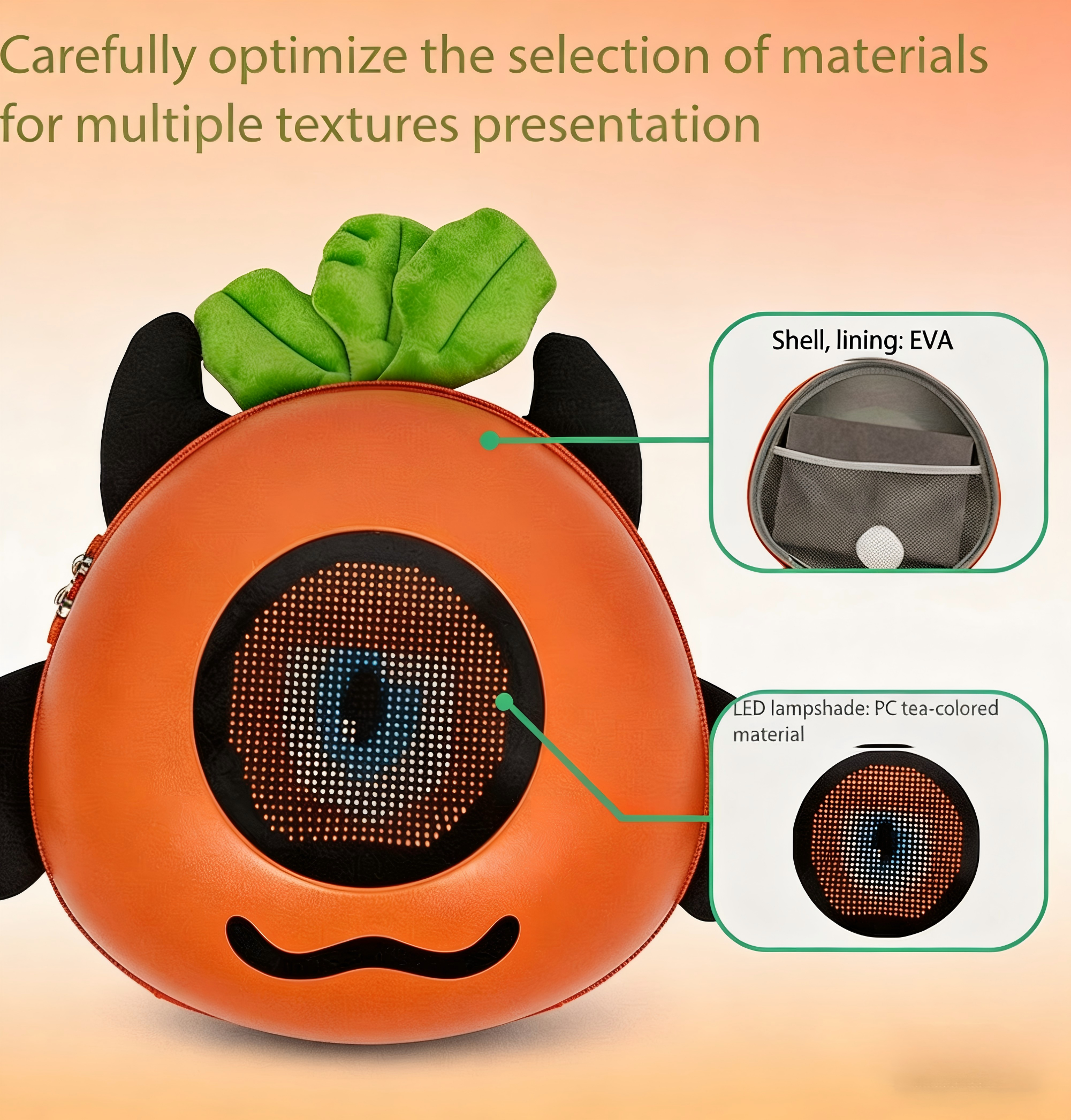 Cartoon Carrot LED Screen Kids Backpack | Programmable Emoji Interactive School Bag for Boys & Girls