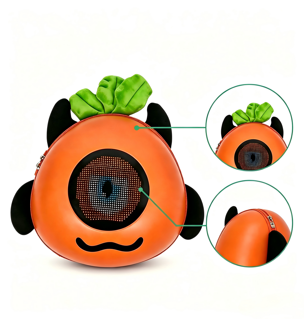 Cartoon Carrot LED Screen Kids Backpack | Programmable Emoji Interactive School Bag for Boys & Girls
