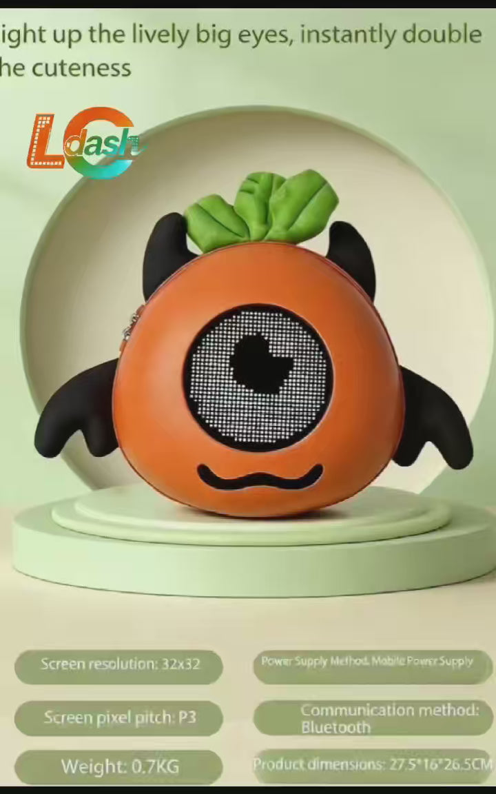 Cartoon Carrot LED Screen Kids Backpack | Programmable Emoji Interactive School Bag for Boys & Girls